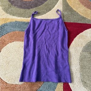 U2 Purple Y2K Style Vintage Beaded Sweater Cami Tank Top Spaghetti Straps Small